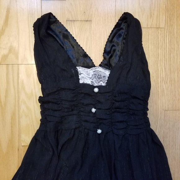 Baby Fox Gyaru Chiffon Silver Stripe Maxi Dress - Picture 6 of 7